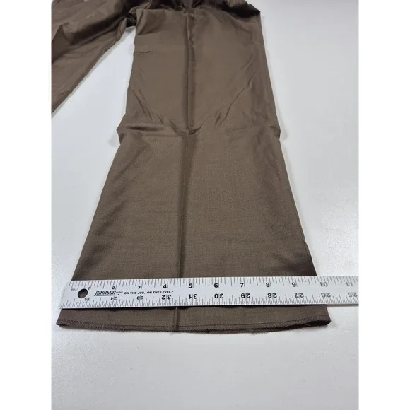 Lauren Ralph Lauren Pants Mens 46x36 Brown Wool Cashmere Pleated Dress Slacks - Picture 12 of 15
